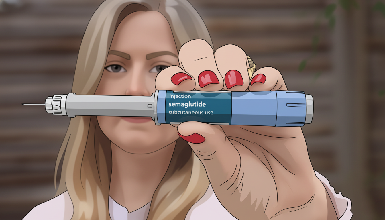 Woman holding a semaglutide injection pen